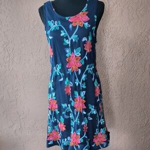 Floral Embroidered Sleeveless Dress